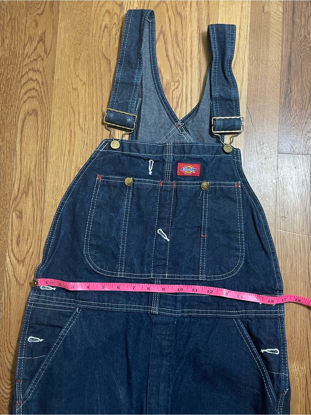 Dickies Men's Dark Blue Denim Overalls Bib